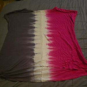 Lane Bryant Vibrant Pink and Subtle Gray Tee